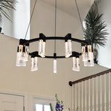VONN Artisan Sorrento 27" 9-Light LED Circular Chandelier in the foyer