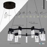 VONN Artisan Sorrento 27" 9-Light LED Circular Chandelier in Black VAC3139BL-VONN Lighting