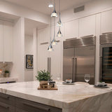 VONN Artisan Amalfi 5-Light Chrome LED Pendant VAC3215CH over kitchen counter