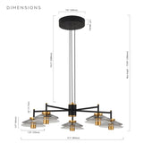 VONN Artisan Verona VAC3315BL 31" Integrated LED ETL Certified Pendant, Height Adjustable Chandelier, Black-VONN Lighting