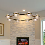 VONN Artisan Milano VAC3338AB 33" Integrated LED ETL Certified Pendant, Height Adjustable Ring Chandelier, Antique Brass