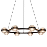 VONN Artisan Milano VAC3338BL 33" Integrated LED ETL Certified Pendant, Height Adjustable Ring Chandelier, Black