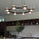 VONN Artisan Milano VAC3338BL 33" Integrated LED ETL Certified Pendant, Height Adjustable Ring Chandelier, Black