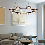 VONN Artisan Milano VAC3338BL 33" Integrated LED ETL Certified Pendant, Height Adjustable Ring Chandelier, Black-VONN Lighting