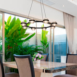VONN Artisan Milano VAC3338BL 33" Integrated LED ETL Certified Pendant, Height Adjustable Ring Chandelier, Black-VONN Lighting