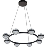 VONN Artisan Milano VAC3338BL 33" Integrated LED ETL Certified Pendant, Height Adjustable Ring Chandelier, Black