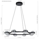 VONN Artisan Milano VAC3338BL 33" Integrated LED ETL Certified Pendant, Height Adjustable Ring Chandelier, Black