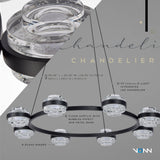 VONN Artisan Milano VAC3338BL 33" Integrated LED ETL Certified Pendant, Height Adjustable Ring Chandelier, Black