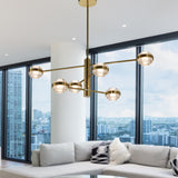 VONN Artisan Milano VAC333RD6AB 40" Integrated LED ETL Certified Chandelier with Height Adjustable Rods, Antique Brass-VONN Lighting