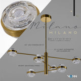 VONN Artisan Milano VAC333RD6AB 40" Integrated LED ETL Certified Chandelier with Height Adjustable Rods, Antique Brass-VONN Lighting