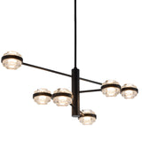 VONN Artisan Milano VAC333RD6BL 40" Integrated LED ETL Certified Chandelier with Height Adjustable Rods, Black-VONN Lighting