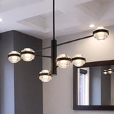 VONN Artisan Milano VAC333RD6BL 40" Integrated LED ETL Certified Chandelier with Height Adjustable Rods, Black-VONN Lighting