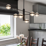 VONN Artisan Milano VAC333RD6BL 40" Integrated LED ETL Certified Chandelier with Height Adjustable Rods, Black-VONN Lighting