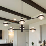 VONN Artisan Milano VAC333RD6BL 40" Integrated LED ETL Certified Chandelier with Height Adjustable Rods, Black-VONN Lighting