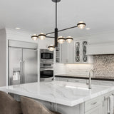 VONN Artisan Milano VAC333RD6BL 40" Integrated LED ETL Certified Chandelier with Height Adjustable Rods, Black-VONN Lighting