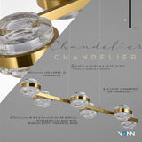 VONN Artisan Milano VAC3LN336AB 39" Integrated LED ETL Certified Pendant, Height Adjustable Chandelier, Antique Brass-VONN Lighting