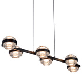 VONN Artisan Milano VAC3LN336BL 39" Integrated LED ETL Certified Pendant, Height Adjustable Chandelier, Black
