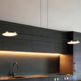 VONN Artisan Torino 39-inch Antique Brass LED Pendant over kitchen island