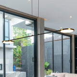 VONN Artisan Torino 39-inch Antique Brass LED Pendant over kitchen island