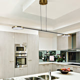 VONN Artisan Torino 39-inch Antique Brass LED Pendant over modern kitchen