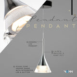 VONN Artisan Amalfi VAP2211BL 4.75" Integrated LED ETL Certified Height Adjustable Pendant w/ Cone Shade, Black-VONN Lighting