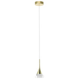 VONN Artisan Amalfi VAP2211GL 4.75" Integrated LED ETL Certified Height Adjustable Pendant w/ Cone Shade, Gold