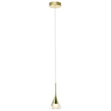 VONN Artisan Amalfi VAP2211GL 4.75" Integrated LED ETL Certified Height Adjustable Pendant w/ Cone Shade, Gold