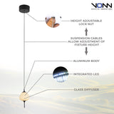 VONN Artisan Lecce VAP2221BL 5" Integrated LED ETL Certified Height Adjustable Pendant with Glass Shade