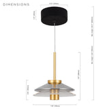 VONN Artisan Verona VAP2311BL 7" Integrated LED ETL Certified Height Adjustable Pendant, with Glass Shade, Black-VONN Lighting