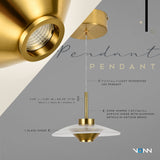 VONN Artisan Ferrara VAP2321AB 7" Integrated LED ETL Certified Height Adjustable Pendant, Antique Brass-VONN Lighting