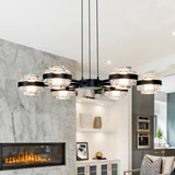 VONN Artisan Milano VAP2336BL 25" Integrated LED ETL Certified Pendant, Height Adjustable Chandelier, Black