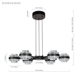 VONN Artisan Milano VAP2336BL 25" Integrated LED ETL Certified Pendant, Height Adjustable Chandelier, Black