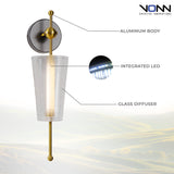 VONN Artisan Toscana VAW1101AB 5" Integrated LED ETL Certified Wall Sconce Light with Glass Shade