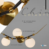 VONN Artisan Chianti 39" 3-Light LED Wall Sconce in Antique Brass VAW1123AB-VONN Lighting