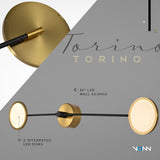 VONN Torino 39" LED Wall Sconce with Rotating Disks, Antique Brass VAW1192AB-VONN Lighting