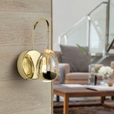 VONN Artisan Venezia VAW1201GL 5" Integrated LED ETL Certified Wall Sconce Light with Glass Shade, Gold-VONN Lighting