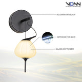 VONN Artisan Lecce VAW1221BL 13" Integrated LED ETL Certified Wall Sconce Light with Glass Shade in Black-VONN Lighting