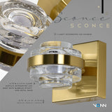 VONN Artisan Milano VAW1331AB 6" 1-Light Integrated LED ETL Certified Wall Sconce, Antique Brass-VONN Lighting