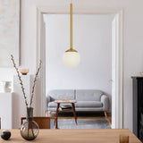 VONN Capri VCP2101AB 5" 1-Light Integrated LED ETL Certified Height Adjustable Pendant, with Glass Shade, Black