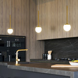 VONN Capri VCP2101AB 5" 1-Light Integrated LED ETL Certified Height Adjustable Pendant, with Glass Shade, Black