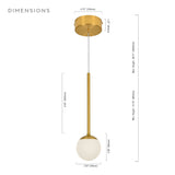 VONN Capri VCP2101AB 5" 1-Light Integrated LED ETL Certified Height Adjustable Pendant, with Glass Shade, Black