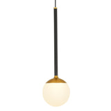 VONN Capri VCP2101BL 5" 1-Light Integrated LED ETL Certified Height Adjustable Pendant, with Glass Shade, Black