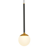 VONN Capri VCP2101BL 5" 1-Light Integrated LED ETL Certified Height Adjustable Pendant, with Glass Shade, Black-VONN Lighting