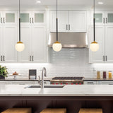 VONN Capri VCP2101BL 5" 1-Light Integrated LED ETL Certified Height Adjustable Pendant, with Glass Shade, Black