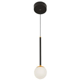 VONN Capri VCP2101BL 5" 1-Light Integrated LED ETL Certified Height Adjustable Pendant, with Glass Shade, Black-VONN Lighting