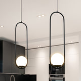 VONN Capri VCP2105BL 7" Integrated LED ETL Certified Height Adjustable Pendant with Glass Shade in Black-VONN Lighting
