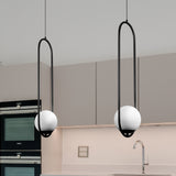 VONN Capri VCP2105BL 7" Integrated LED ETL Certified Height Adjustable Pendant with Glass Shade in Black