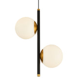 VONN Capri VCP2202BL 100-277V 11" 2-Light Integrated LED ETL Certified Height Adjustable Black Pendant, Black-VONN Lighting