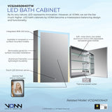 VONN VCS2A6S06401 Integrated LED Medicine Cabinet 19.5"W x 28"H x 5"D