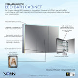 VONN VCS2A6S06403TW Tunable White Medicine Cabinet 48"W x 28"H x 5"D